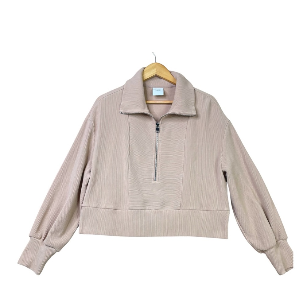 Varley Beige Quarter-Zip Sweatshirt